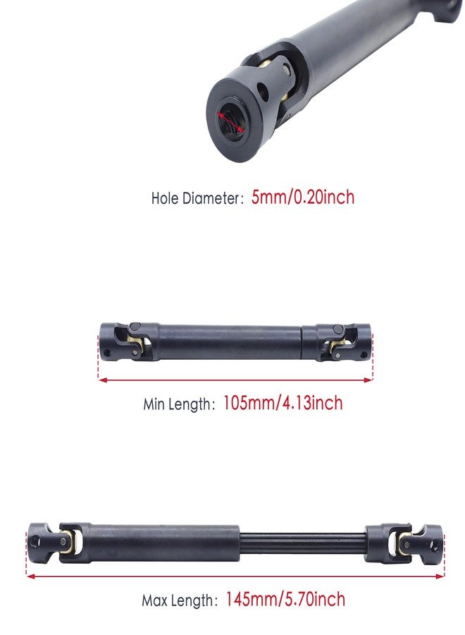 HOPLEX Stainless Steel Driveshaft with Black Coating Heavy-Duty Drive Shaft for TRX4 Axial SCX10 90046 AXI03007 Redcat Gen 8 RC 1/10 Crawler Car Upgrade Accessories(105-145MM) - Image 4